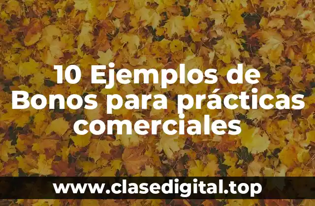 Ejemplos de bonos para prácticas comerciales