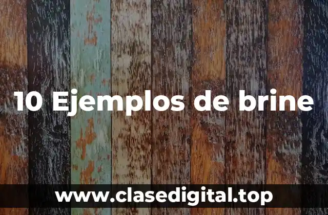 Ejemplos de uso del brine en la cocina