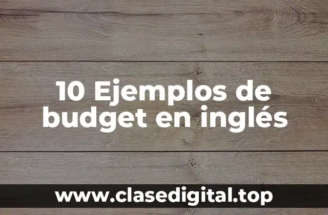 Ejemplos de budget