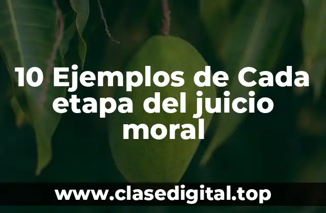 10 Ejemplos de Cada etapa del juicio moral