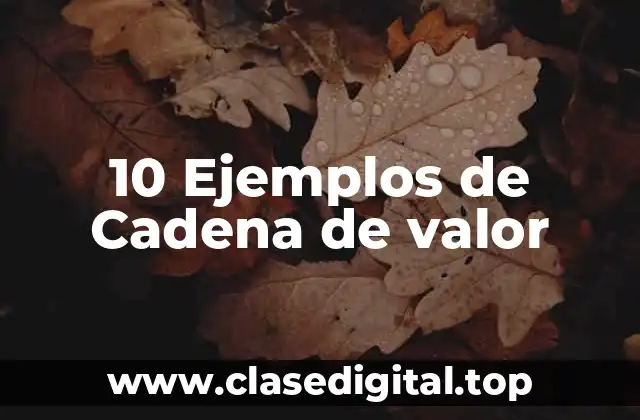 10 Ejemplos de Cadena de valor