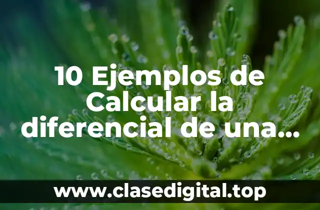 10 Ejemplos de Calcular la diferencial de una función