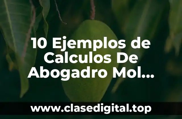 10 Ejemplos de Calculos De Abogadro Mol Particulas