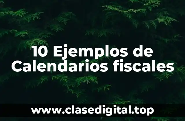 10 Ejemplos de Calendarios fiscales