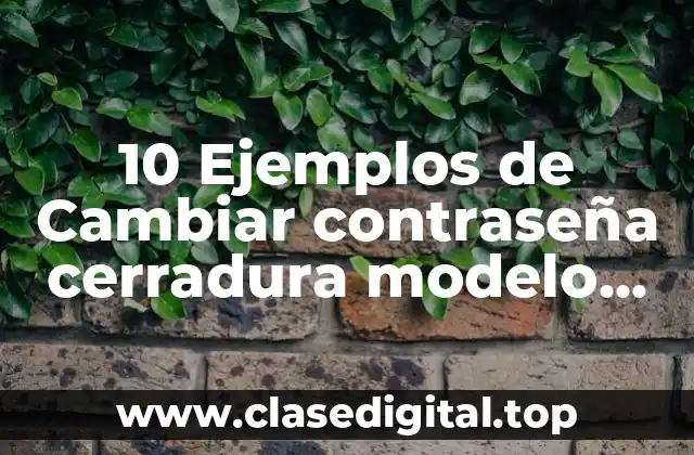 10 Ejemplos de Cambiar contraseña cerradura modelo FE575