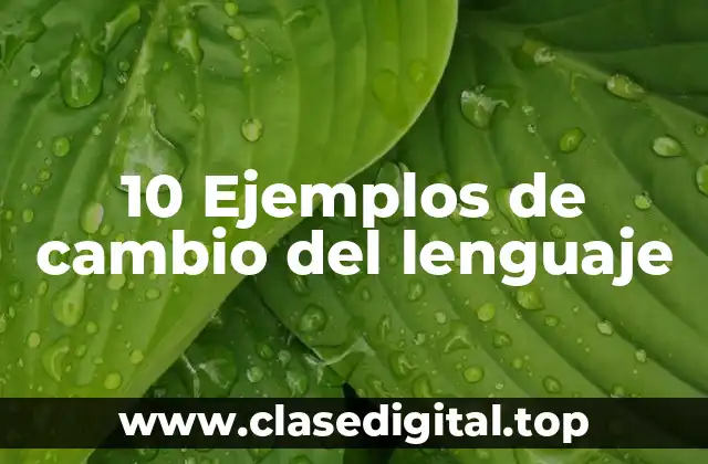 10 Ejemplos de cambio del lenguaje