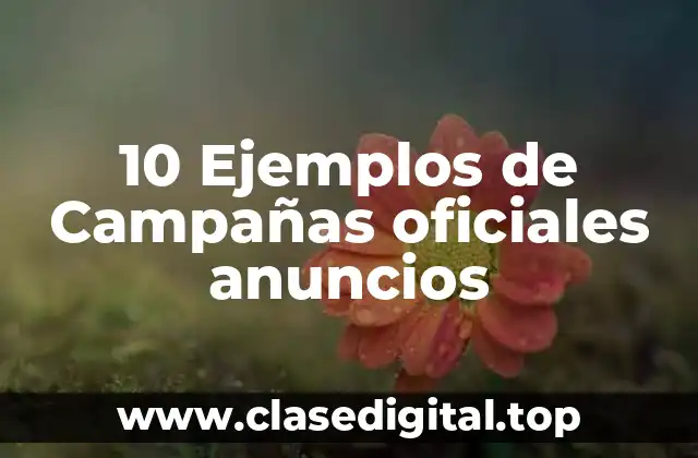 10 Ejemplos de Campañas oficiales anuncios