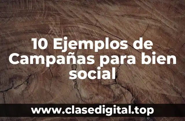 10 Ejemplos de Campañas para bien social