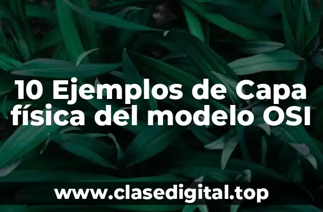10 Ejemplos de Capa física del modelo OSI
