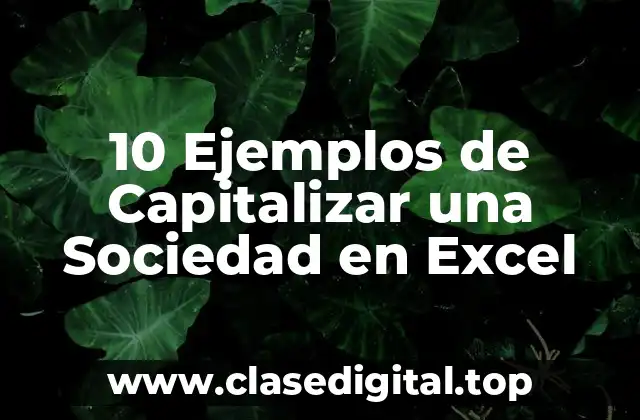 10 Ejemplos de Capitalizar una Sociedad en Excel