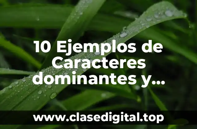 10 Ejemplos de Caracteres dominantes y recesivos en los seres humanos