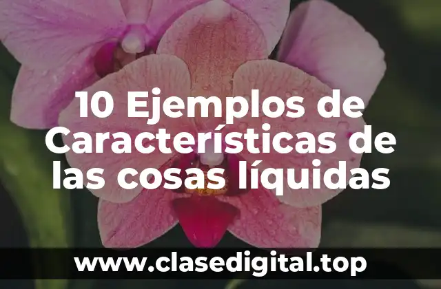 10 Ejemplos de Características de las cosas líquidas