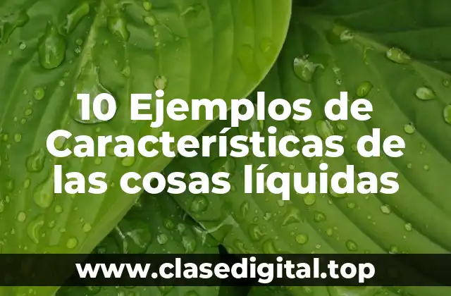 Ejemplos de cosas líquidas