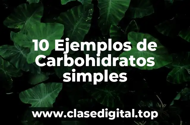 10 Ejemplos de Carbohidratos simples