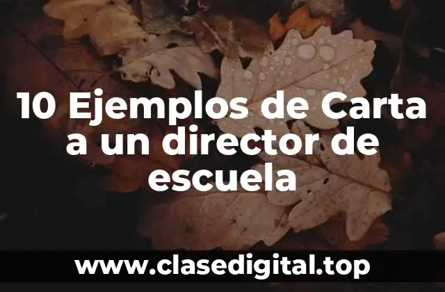 10 Ejemplos de Carta a un director de escuela
