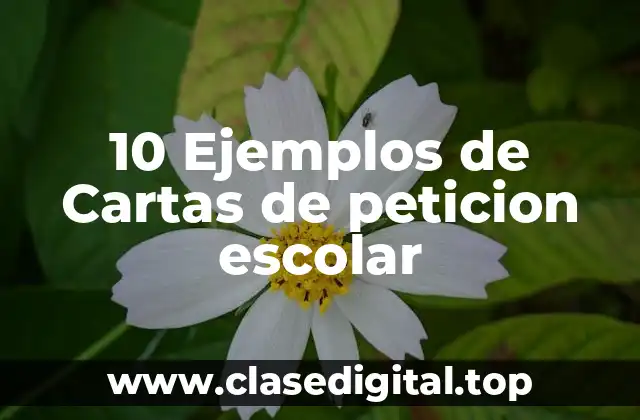 10 Ejemplos de Cartas de peticion escolar