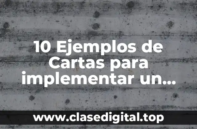 10 Ejemplos de Cartas para implementar un control de gestión