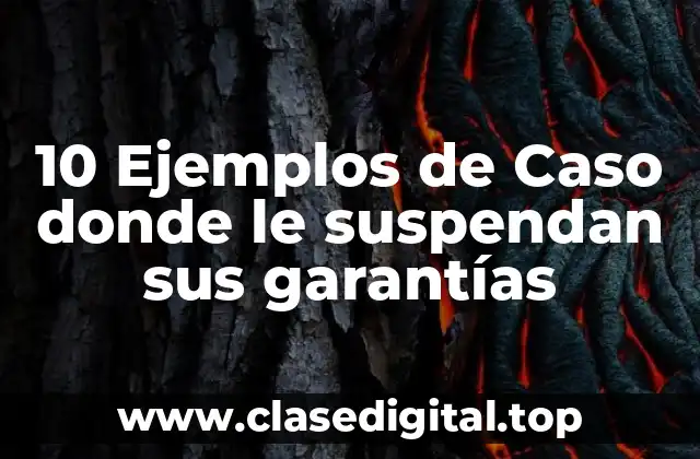 10 Ejemplos de Caso donde le suspendan sus garantías