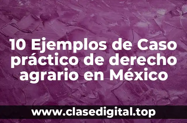 10 Ejemplos de Caso práctico de derecho agrario en México