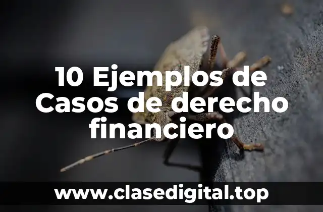 Ejemplos de casos de derecho financiero