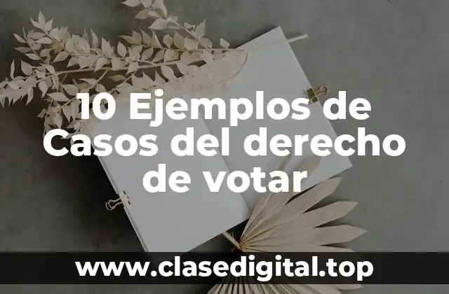10 Ejemplos de Casos del derecho de votar