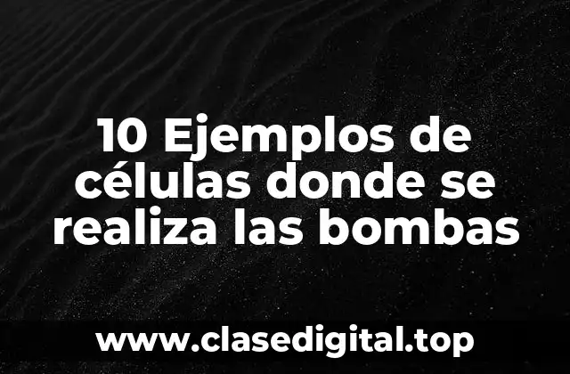 10 Ejemplos de células donde se realiza las bombas