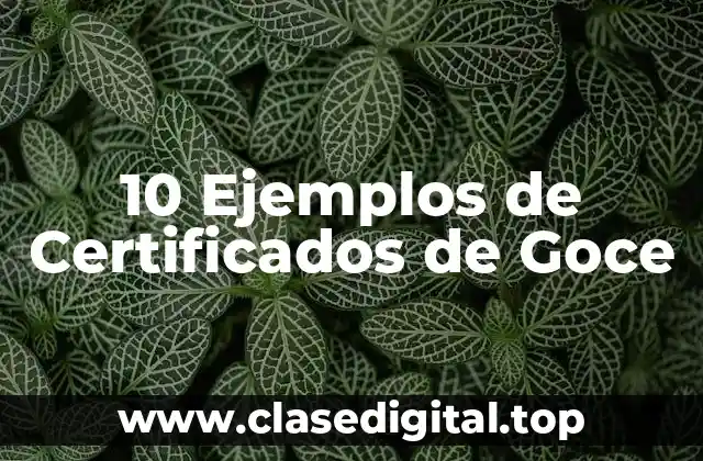 10 Ejemplos de Certificados de Goce