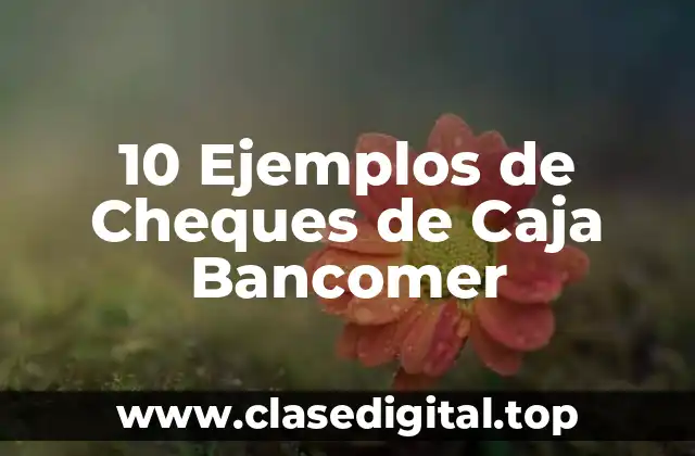 10 Ejemplos de Cheques de Caja Bancomer