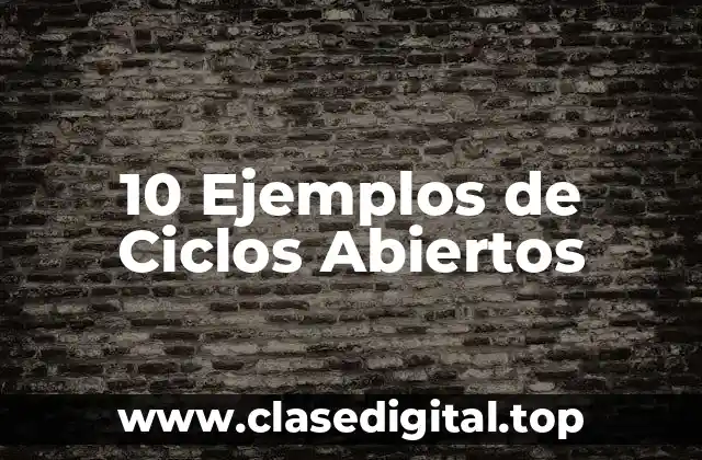 10 Ejemplos de Ciclos Abiertos