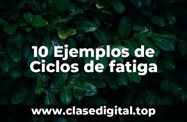 10 Ejemplos de Ciclos de fatiga