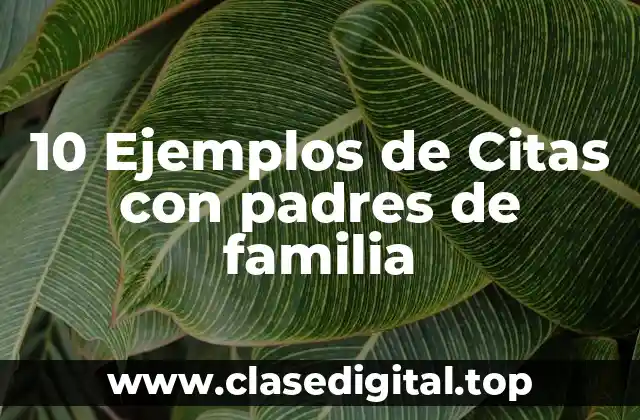 10 Ejemplos de Citas con padres de familia