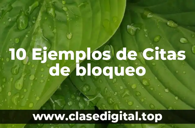 10 Ejemplos de Citas de bloqueo