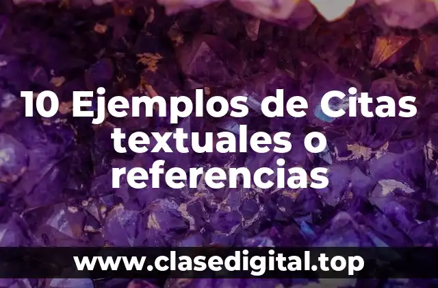 10 Ejemplos de Citas textuales o referencias