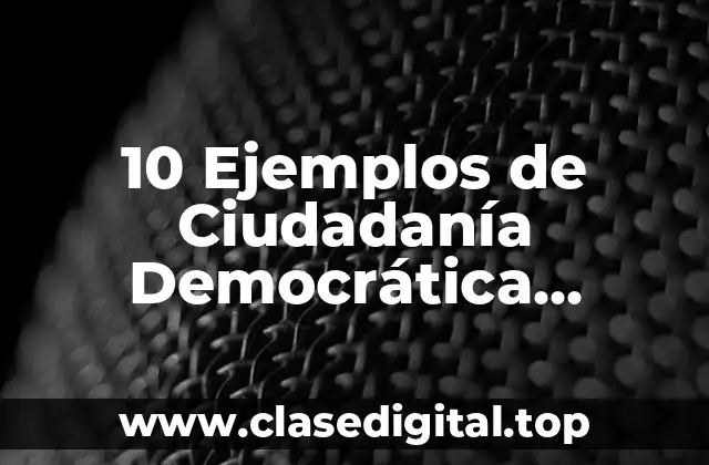 10 Ejemplos de Ciudadanía Democrática Informada