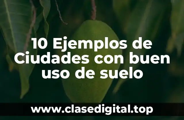 10 Ejemplos de Ciudades con buen uso de suelo