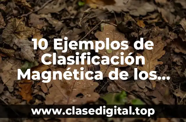 10 Ejemplos de Clasificación Magnética de los Materiales