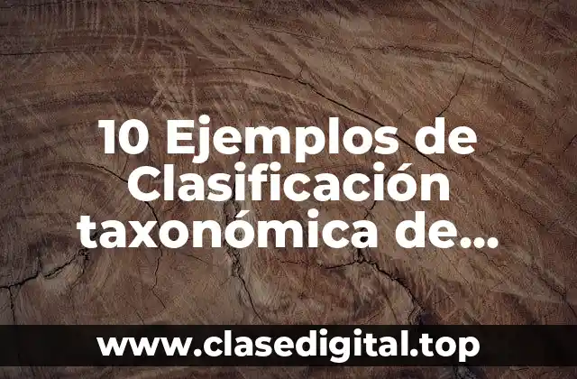 10 Ejemplos de Clasificación taxonómica de animales y plantas