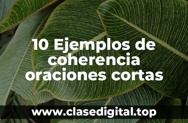 10 Ejemplos de coherencia oraciones cortas