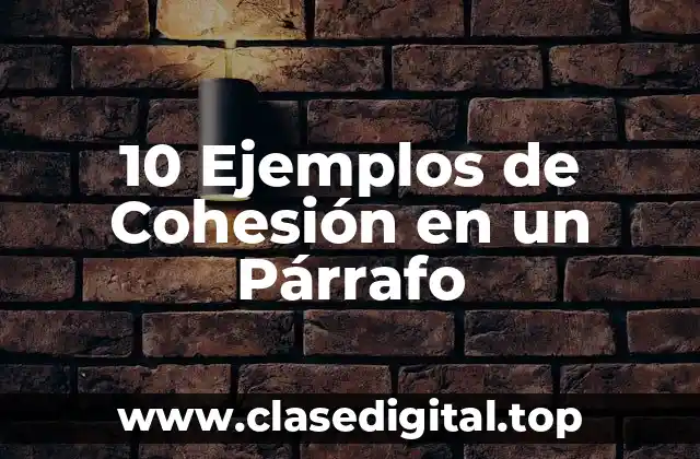 10 Ejemplos de Cohesión en un Párrafo