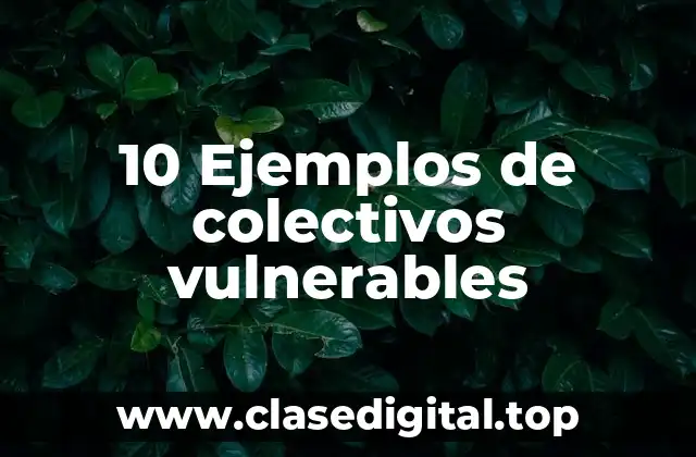 10 Ejemplos de colectivos vulnerables