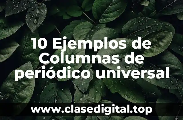 10 Ejemplos de Columnas de periódico universal
