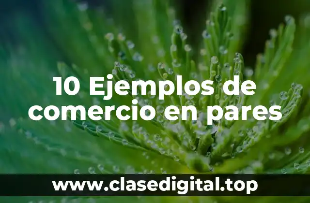 10 Ejemplos de comercio en pares