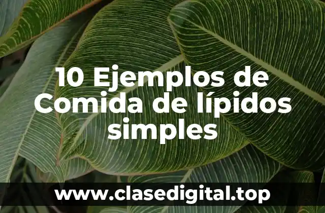10 Ejemplos de Comida de lípidos simples