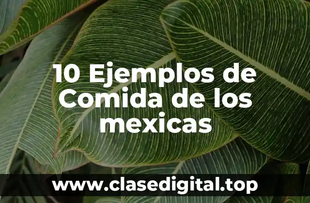 10 Ejemplos de Comida de los mexicas