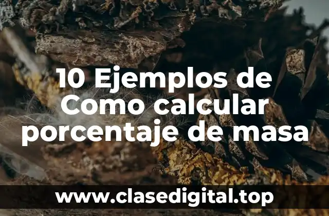 10 Ejemplos de Como calcular porcentaje de masa