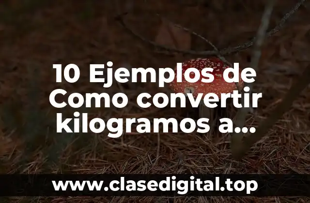 10 Ejemplos de Como convertir kilogramos a toneladas