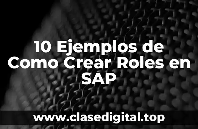 10 Ejemplos de Como Crear Roles en SAP