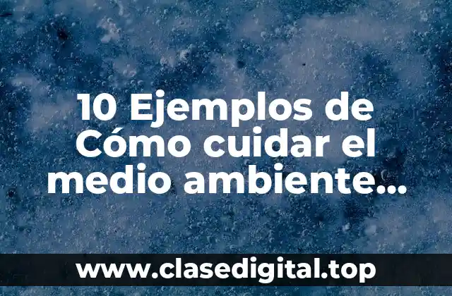 10 Ejemplos de Cómo cuidar el medio ambiente cortos, Definición, Diferencias y para que sirve