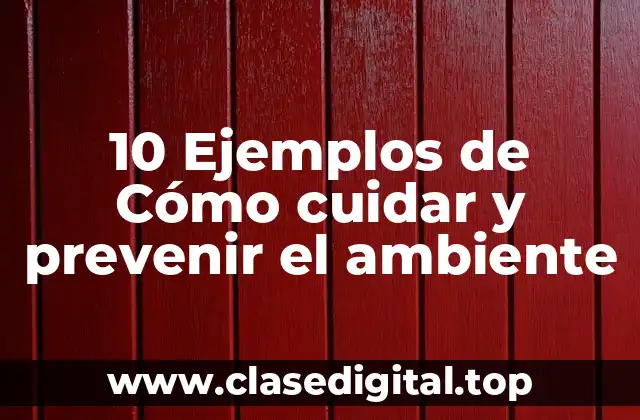 10 Ejemplos de Cómo cuidar y prevenir el ambiente