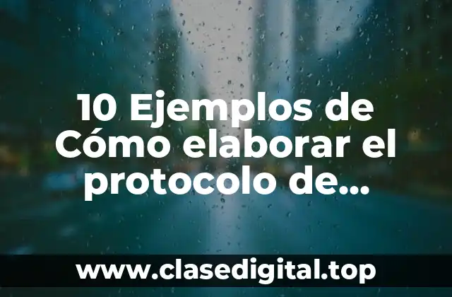 10 Ejemplos de Cómo elaborar el protocolo de investigación